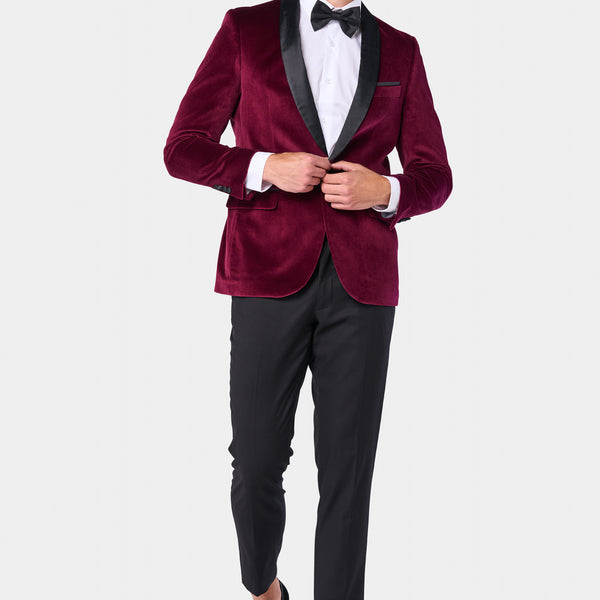 Burgundy velvet outlet tux