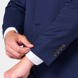 Modern Navy Blue 2 Button Suit Jacket