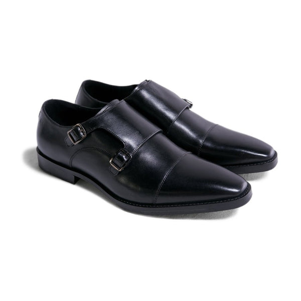 Double Monk Strap Black Shoes – MenSuits